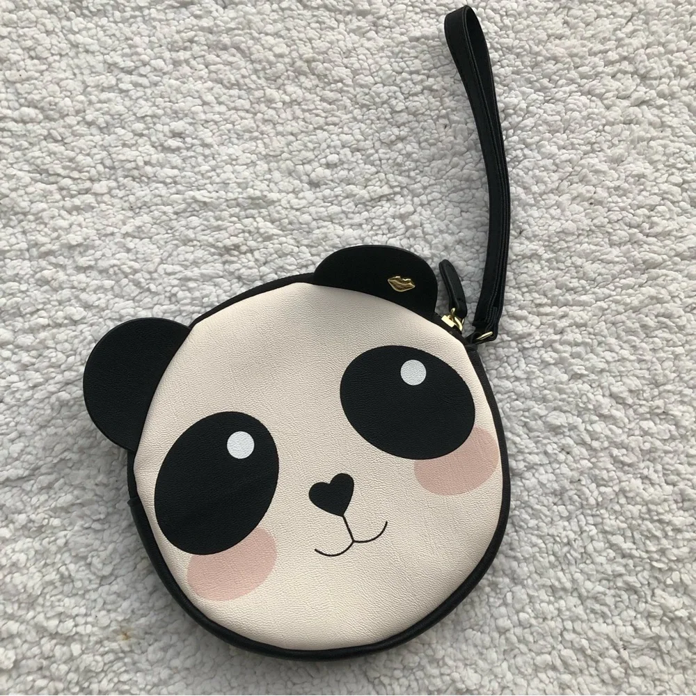 Betsey Johnson panda bear clutch coin purse pouch animal collectible valentine